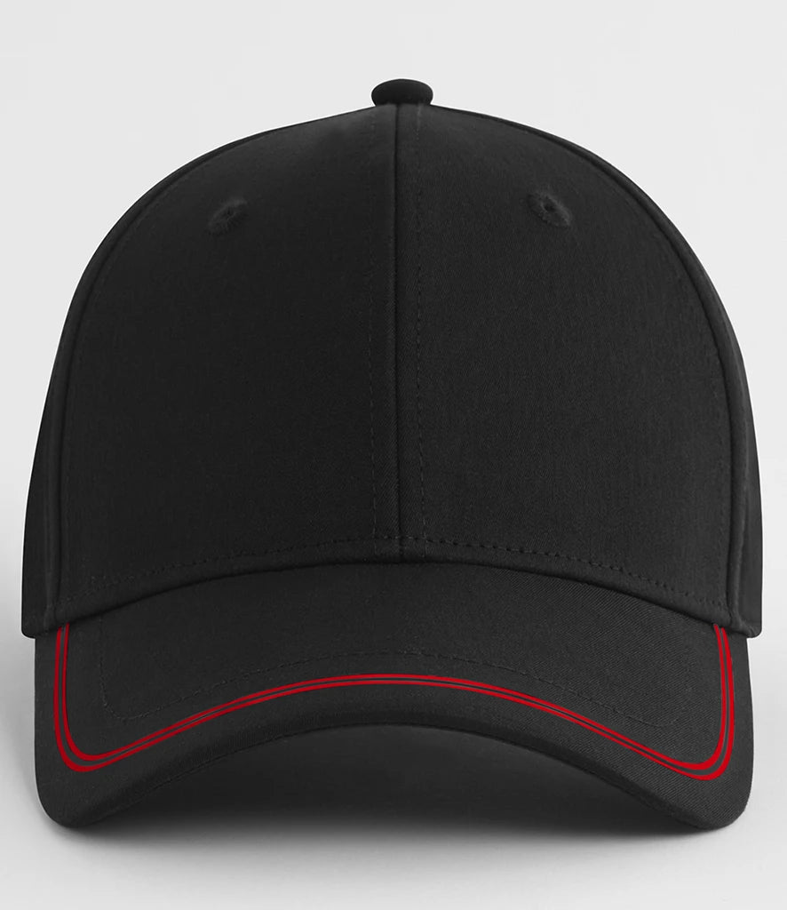 Beechfield BB166R Match Day Cap in Black/Red