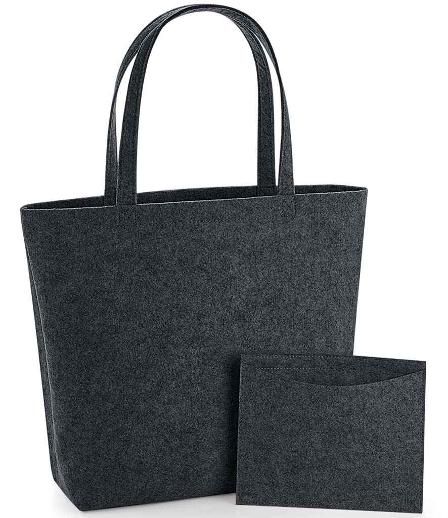 BagBase BG721 Felt Shopper in Charcoal Melange
