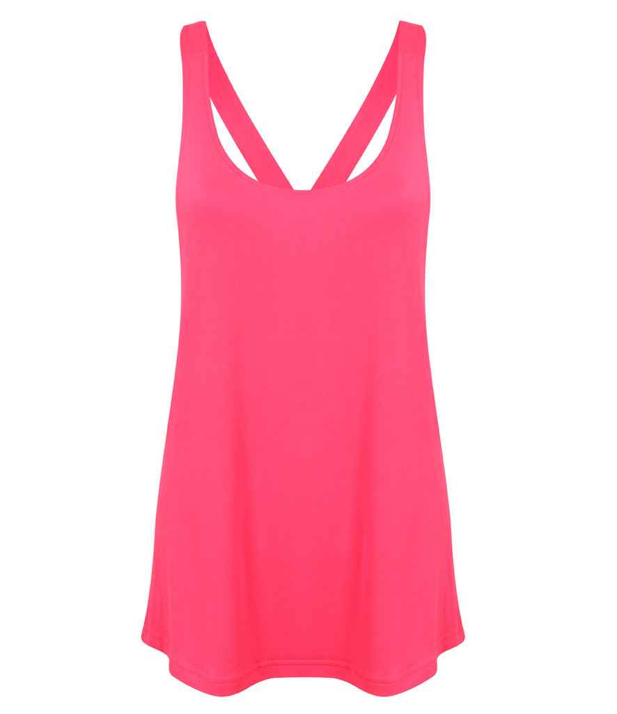 SF Clothing SK241 Ladies Fashion Workout Vest in Neon Pink