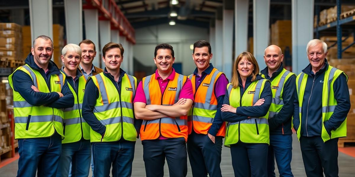 Team wearing branded hi-vis and embroidered workwear polos