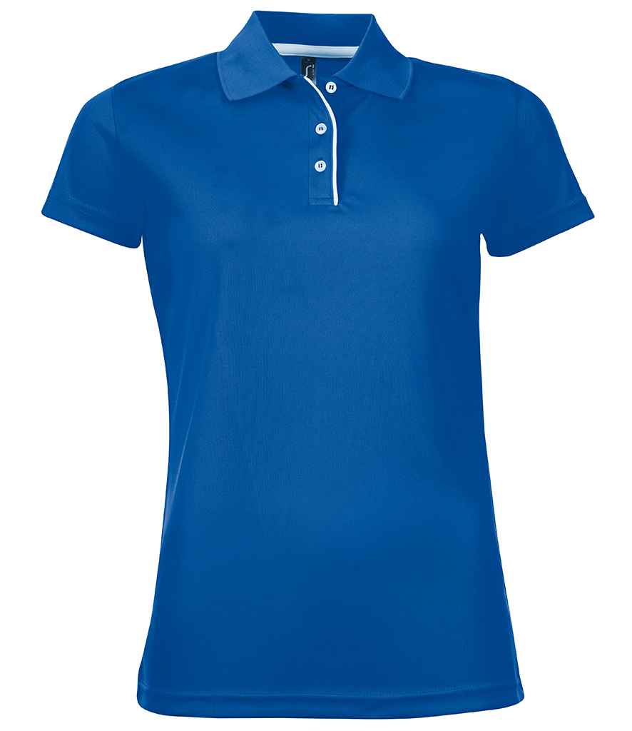 SOLS 01179 Ladies Performer Piqué Polo Shirt in Royal Blue