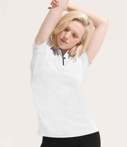 SOLS 01179 Ladies Performer Piqué Polo Shirt in White
