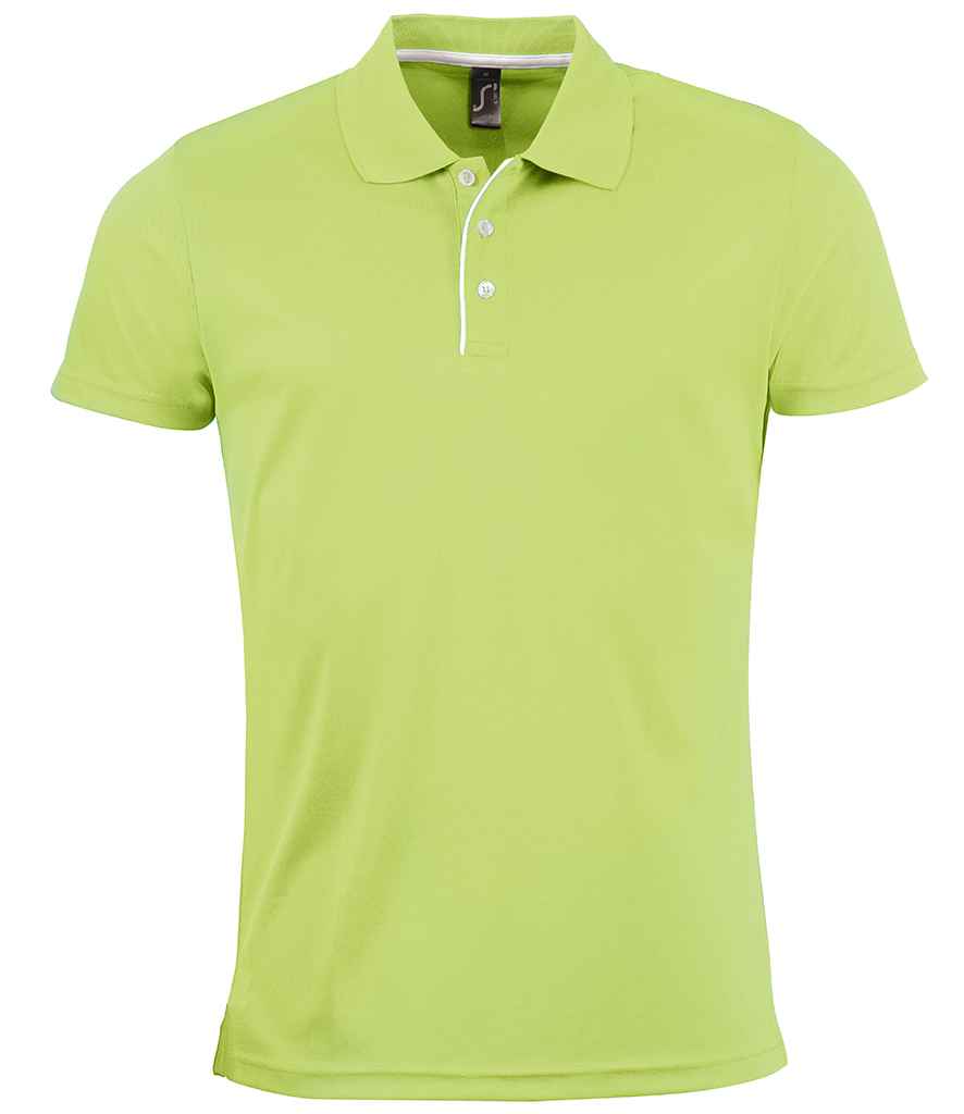 SOLS 01180 Performer Piqué Polo Shirt in Apple Green