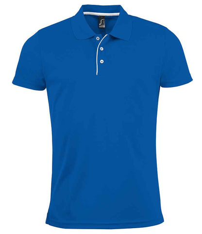 SOLS 01180 Performer Piqué Polo Shirt in Royal Blue