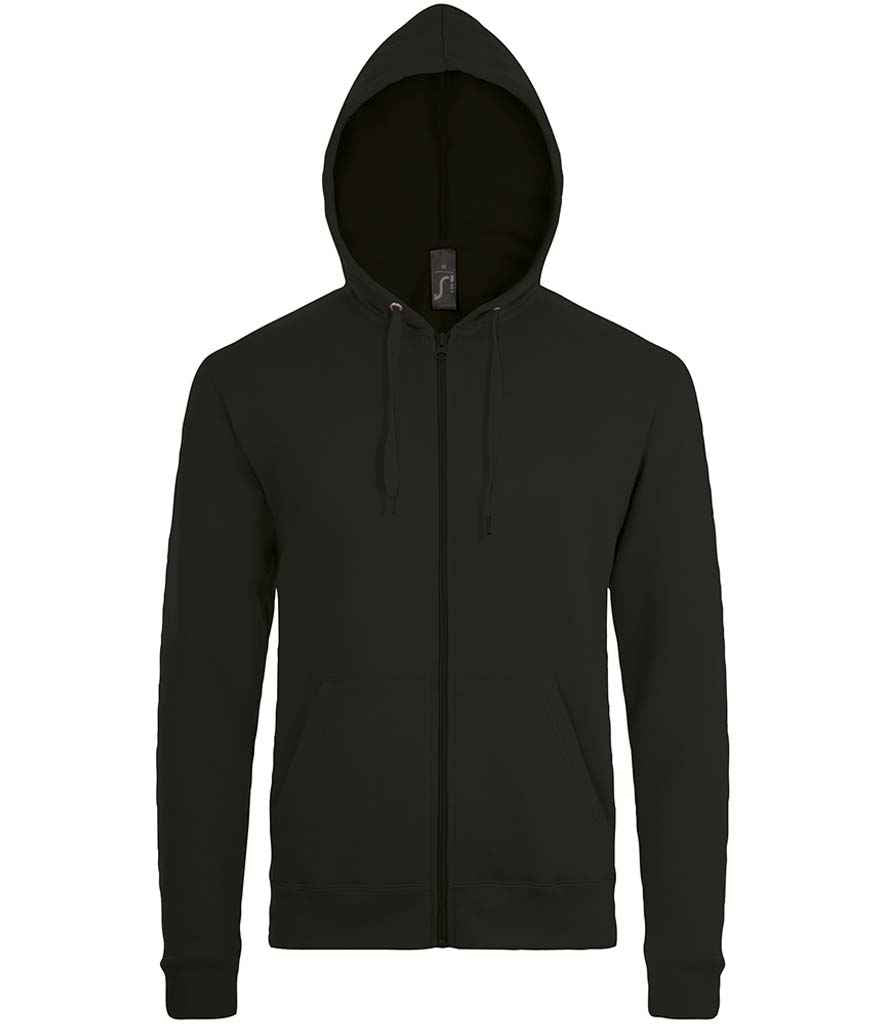 SOLS 01714 Stone Zip Hooded Sweatshirt in Black