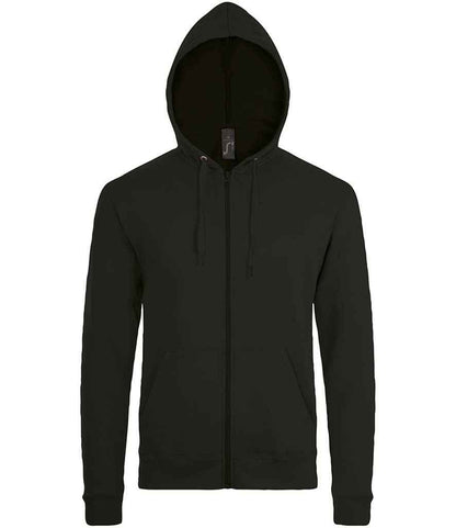 SOLS 01714 Stone Zip Hooded Sweatshirt in Black