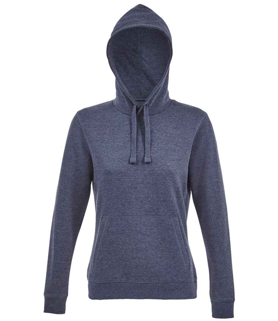 SOLS 03103 Ladies Spencer Hooded Sweatshirt in Heather Denim