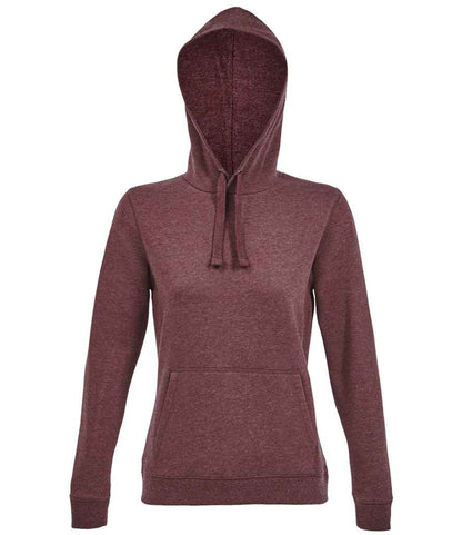 SOLS 03103 Ladies Spencer Hooded Sweatshirt in Heather Oxblood