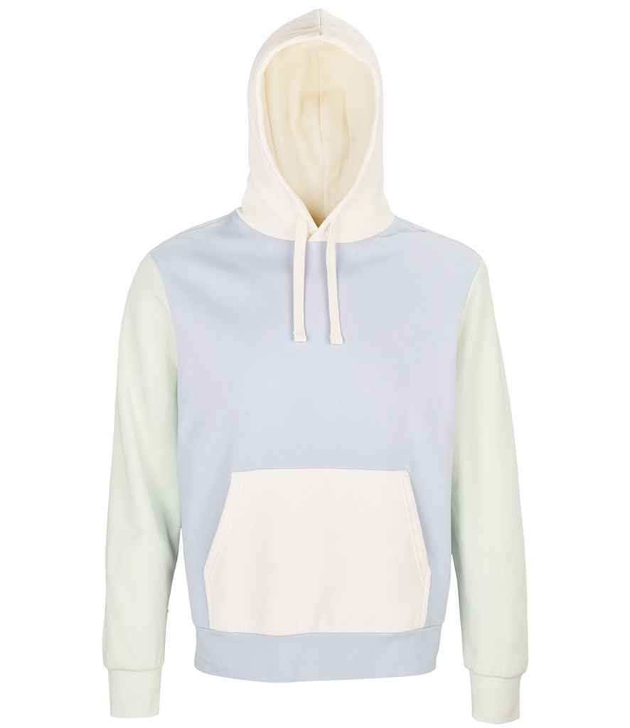 SOLS 03818 Collins Organic Contrast Hoodie in Creamy Blue