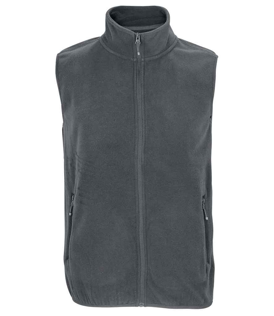 SOLS 03822 SOL'S Unisex Factor Recycled Micro Fleece Bodywarmer in Charcoal