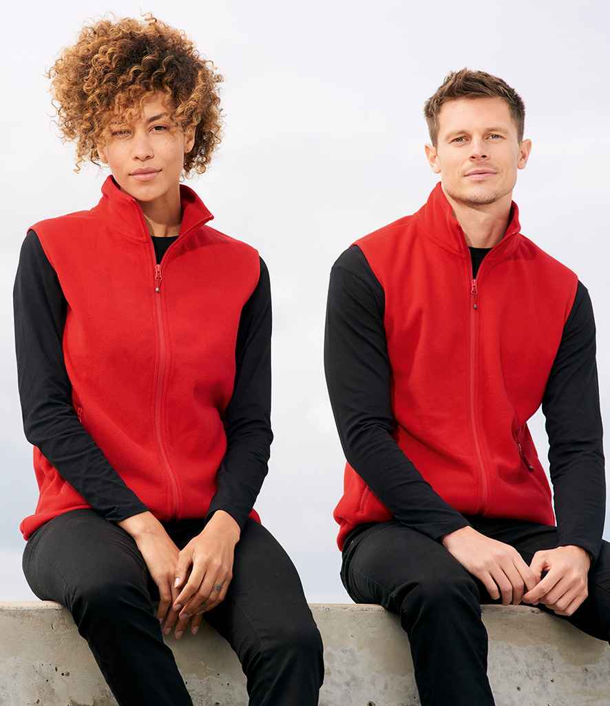 SOLS 03822 SOL'S Unisex Factor Recycled Micro Fleece Bodywarmer in Red