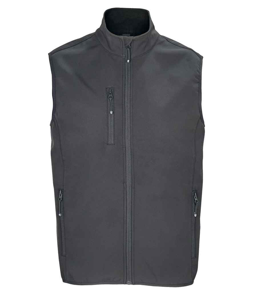 SOLS 03825 SOL'S Falcon Recycled Soft Shell Bodywarmer in Charcoal