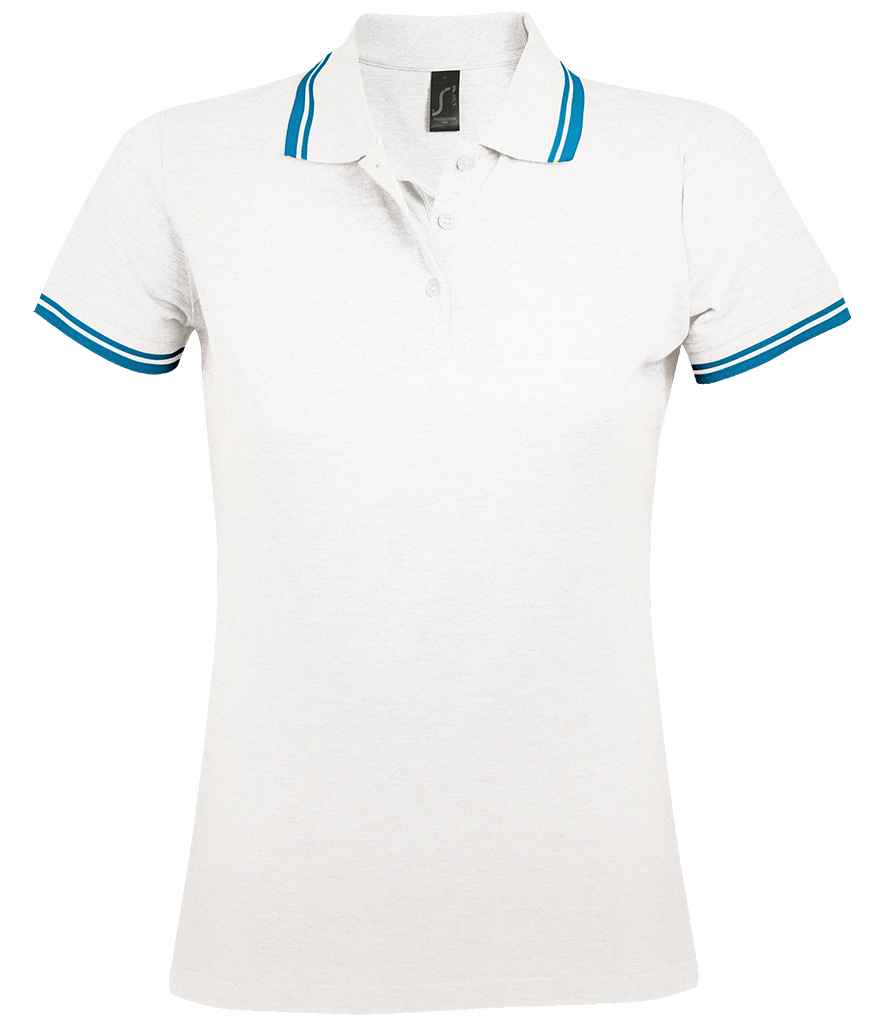 SOLS 10578 SOL'S Ladies Pasadena Tipped Cotton Piqué Polo Shirt