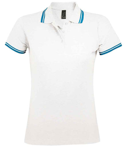 SOLS 10578 SOL'S Ladies Pasadena Tipped Cotton Piqué Polo Shirt