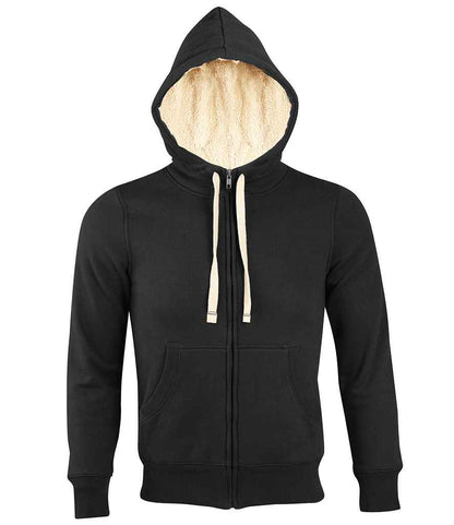 SOLS 10584 Sherpa Hooded Jacket in Black