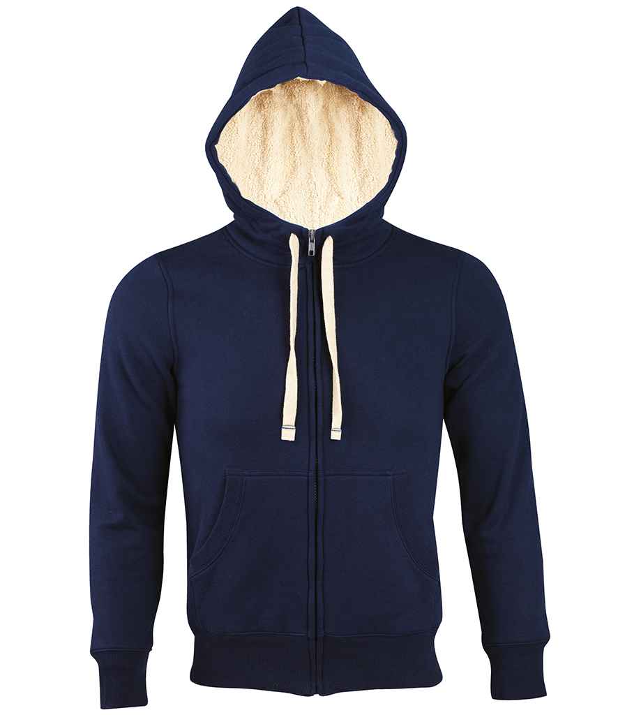 SOLS 10584 Sherpa Hooded Jacket in French Navy