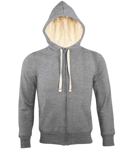 SOLS 10584 Sherpa Hooded Jacket in Grey Marl