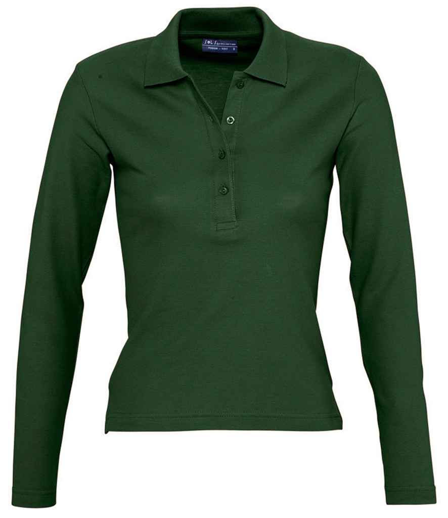 SOLS 11317 SOL'S Ladies Podium Long Sleeve Cotton Piqué Polo Shirt