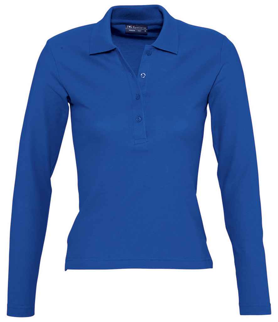 SOLS 11317 SOL'S Ladies Podium Long Sleeve Cotton Piqué Polo Shirt