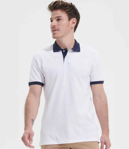 SOLS 11369 SOL'S Prince Contrast Cotton Piqué Polo Shirt