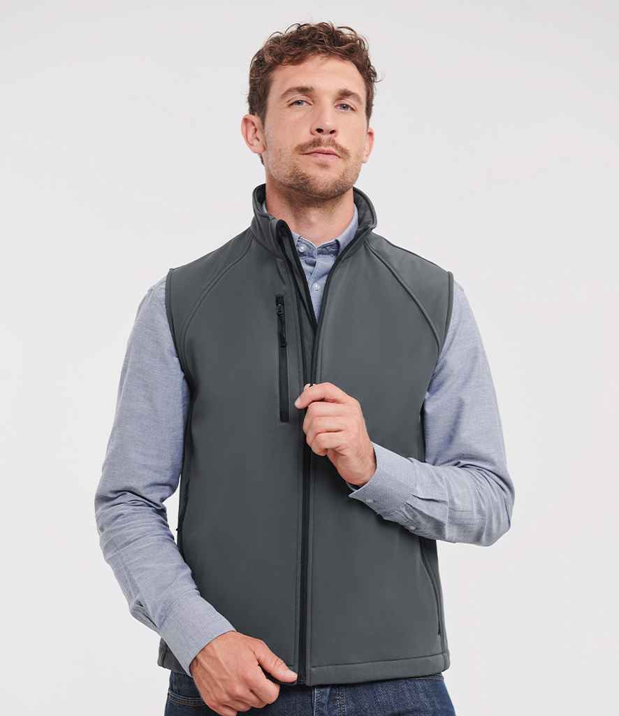 Russell Athletic 141M Russell Athletic Soft Shell Gilet in Titanium