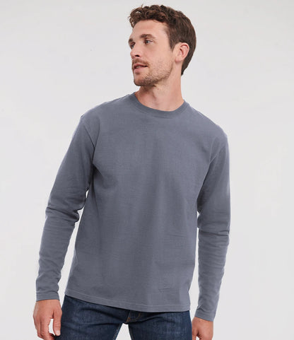 Russell Athletic 180L Classic Long Sleeve T-Shirt in Convoy Grey