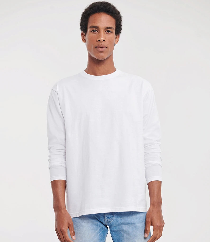 Russell Athletic 180L Classic Long Sleeve T-Shirt in White