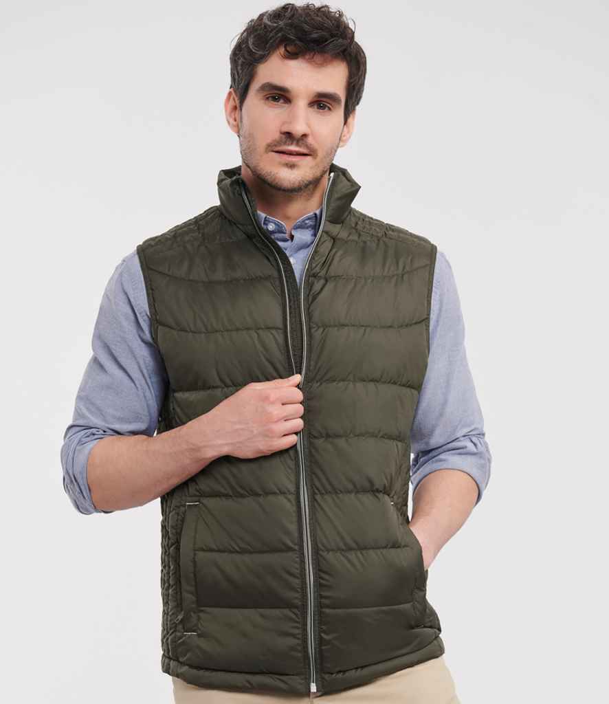 Russell Athletic 441M Russell Athletic Nano Padded Bodywarmer in Dark Olive