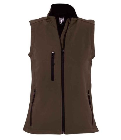 SOLS 46801 SOL'S Ladies Rallye Soft Shell Bodywarmer in Dark Chocolate