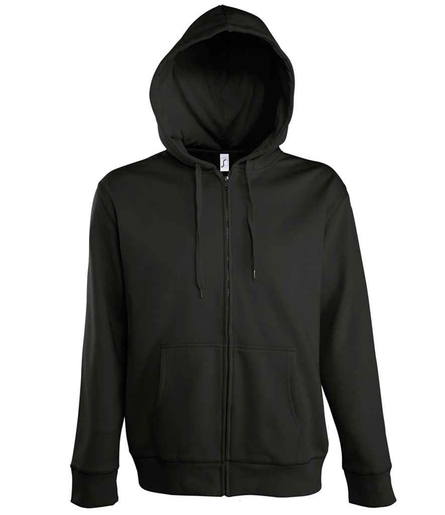 SOLS 47800 Seven Zip Hooded Sweatshirt in Black