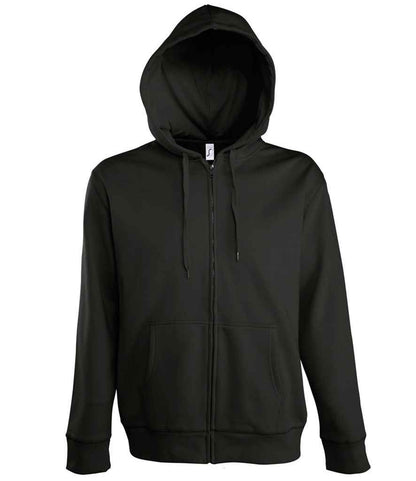 SOLS 47800 Seven Zip Hooded Sweatshirt in Black