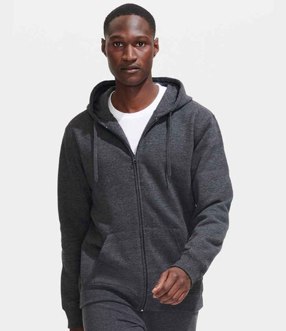 SOLS 47800 Seven Zip Hooded Sweatshirt in Charcoal Marl