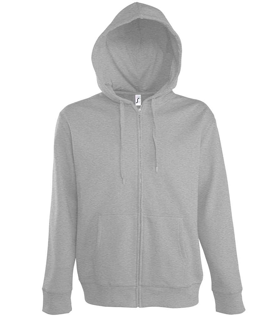 SOLS 47800 Seven Zip Hooded Sweatshirt in Grey Marl