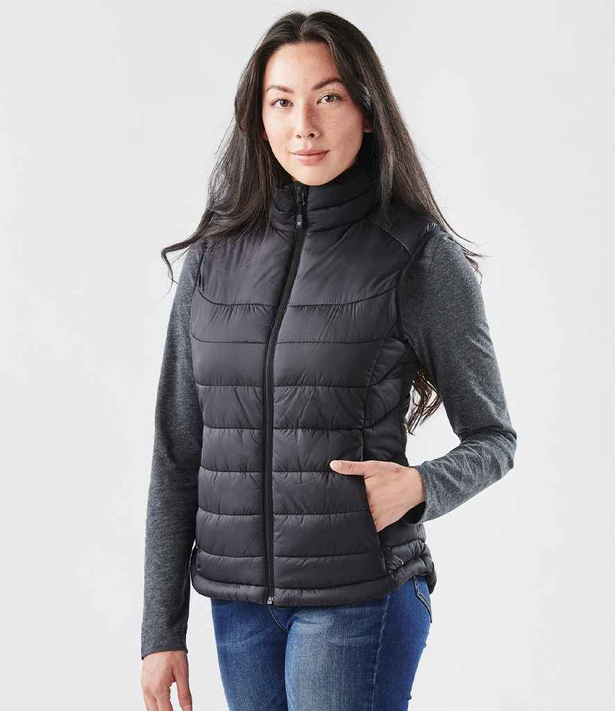 Stormtech AFV1W Stormtech Ladies Stavanger Thermal Bodywarmer in Black/Graphite Grey