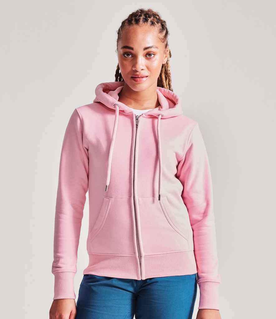Anthem AM04 Ladies Organic Full Zip Hoodie in Pink