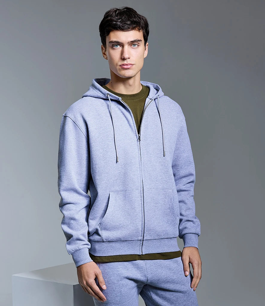 Anthem AM102 Unisex Studio Full Zip Hoodie in Grey Marl