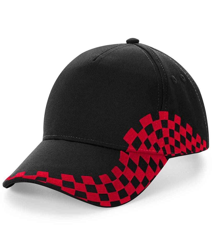 Beechfield BB159 Grand Prix Cap in Black/Classic Red