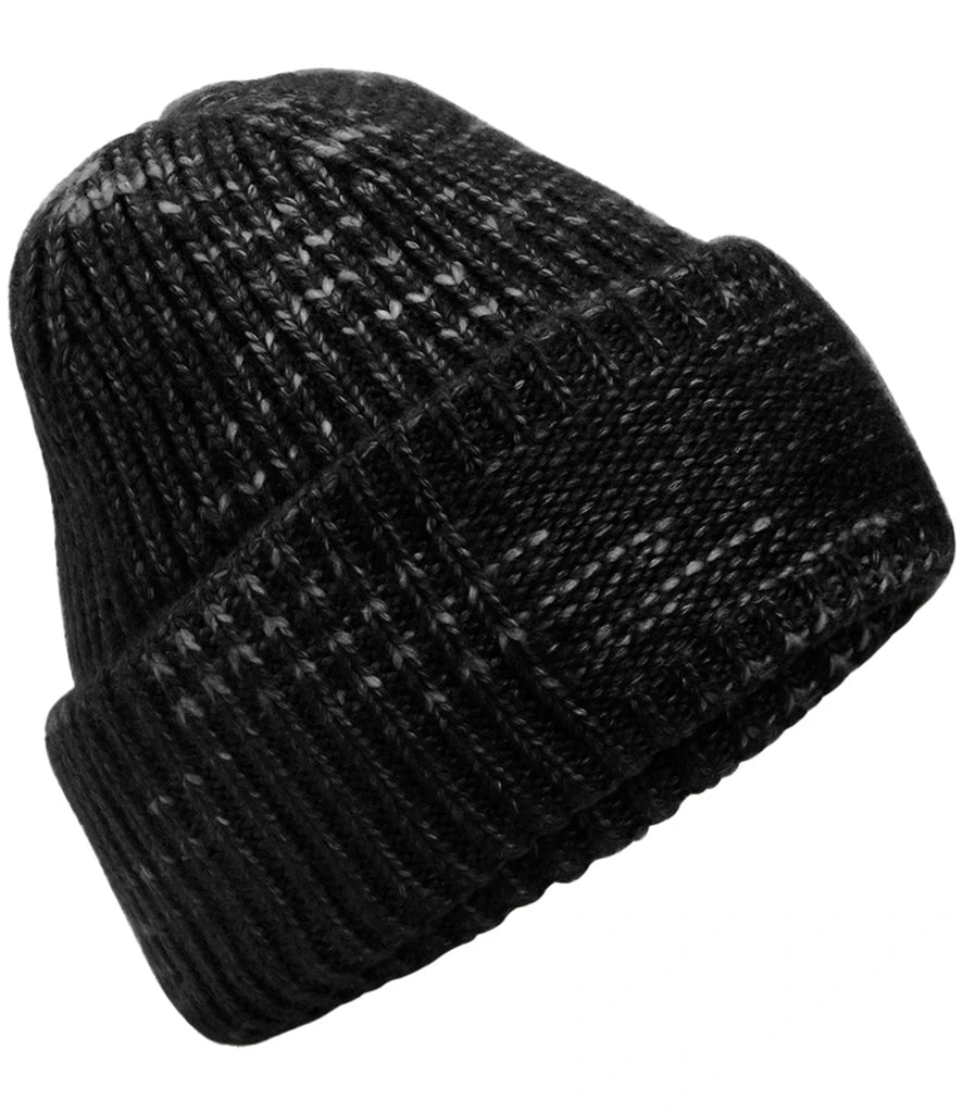 Beechfield BB330R Chunky Knitted Patch Beanie in Midnight Haze