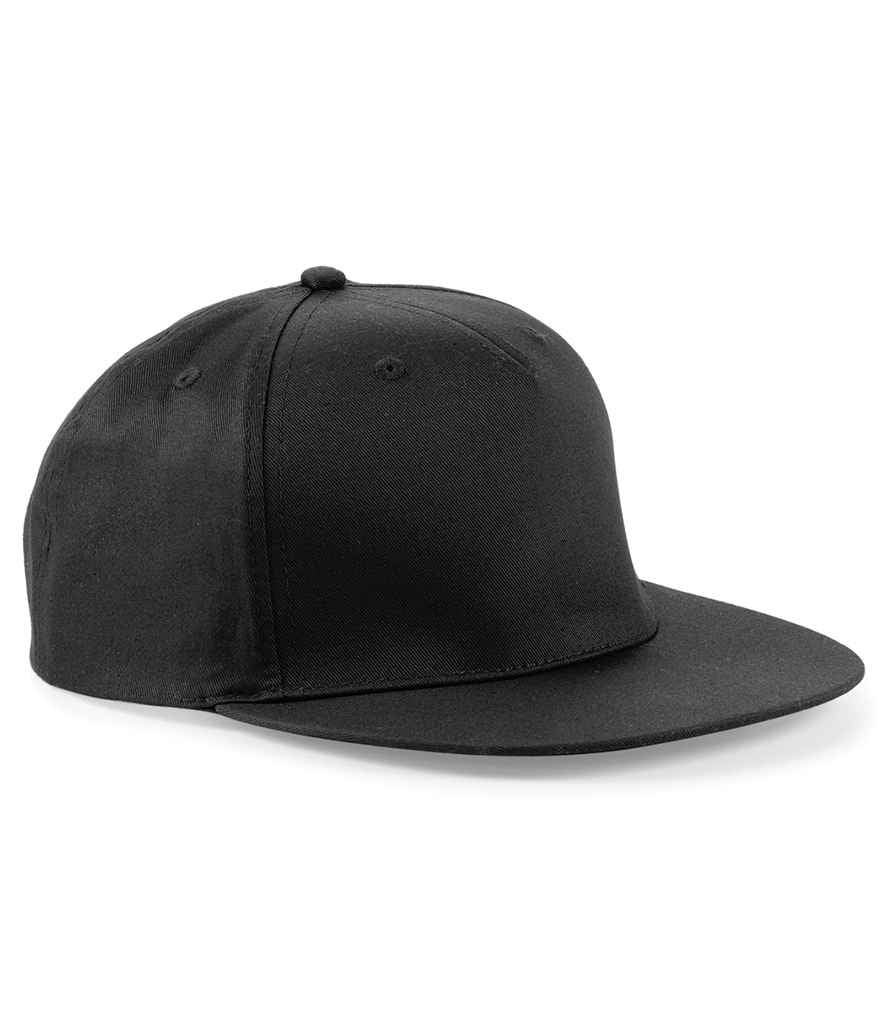 Beechfield BB610 5 Panel Snapback Rapper Cap in Black