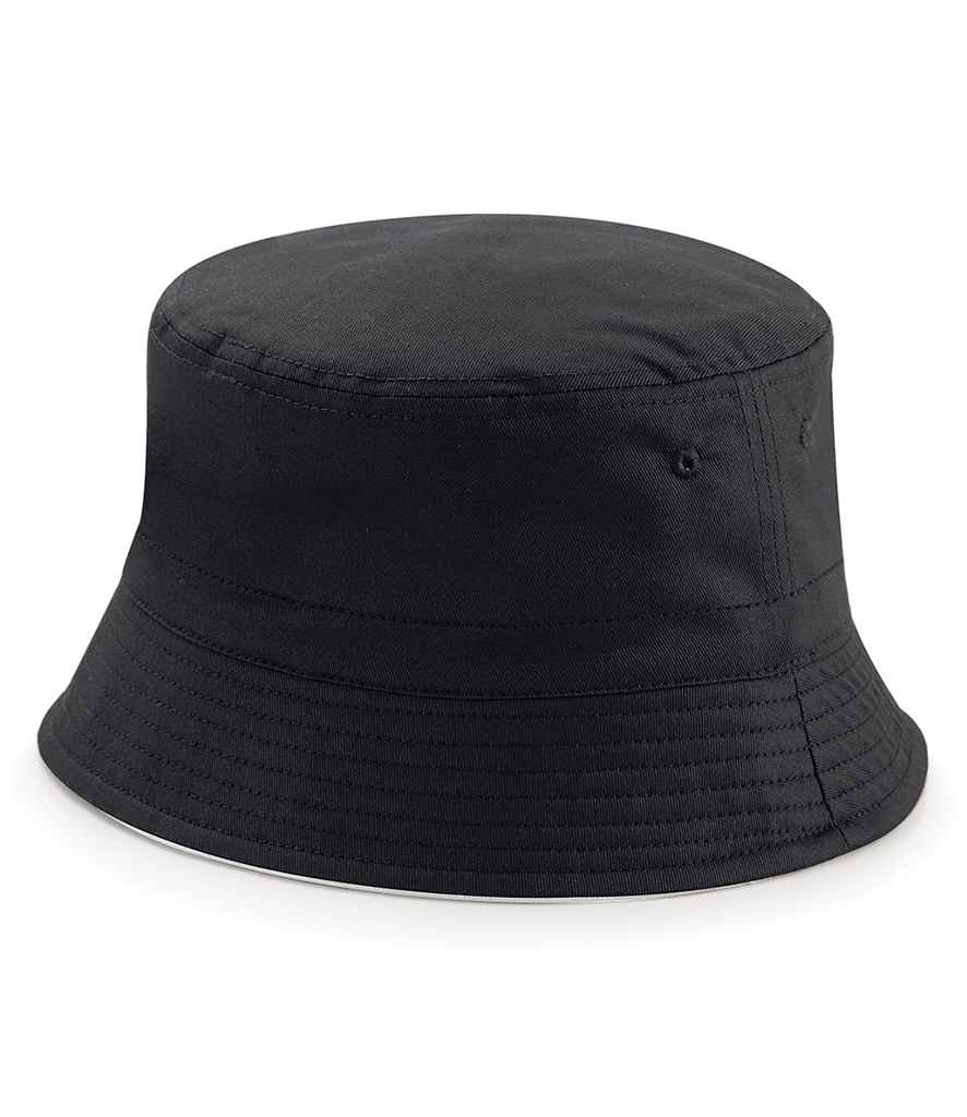 Beechfield BB686 Reversible Bucket Hat in Black/Light Grey