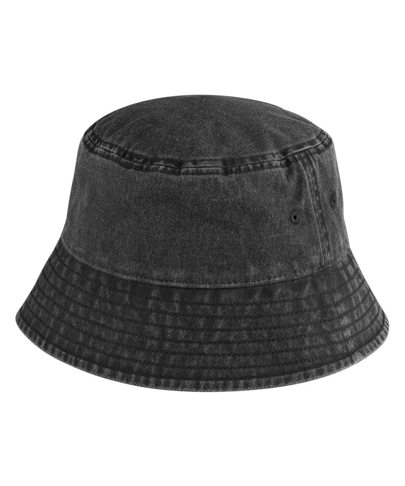 Beechfield BB688 vintage bucket hat in vintage black