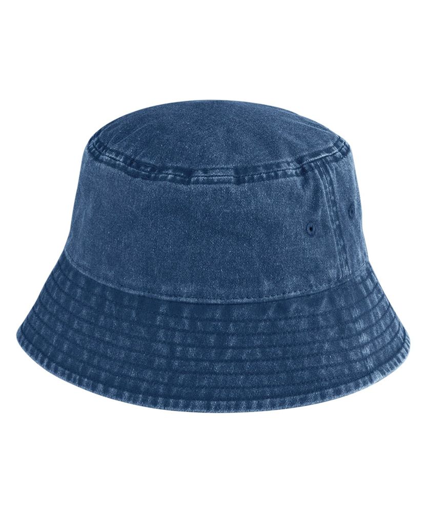 Beechfield BB688 vintage bucket hat in vintage denim
