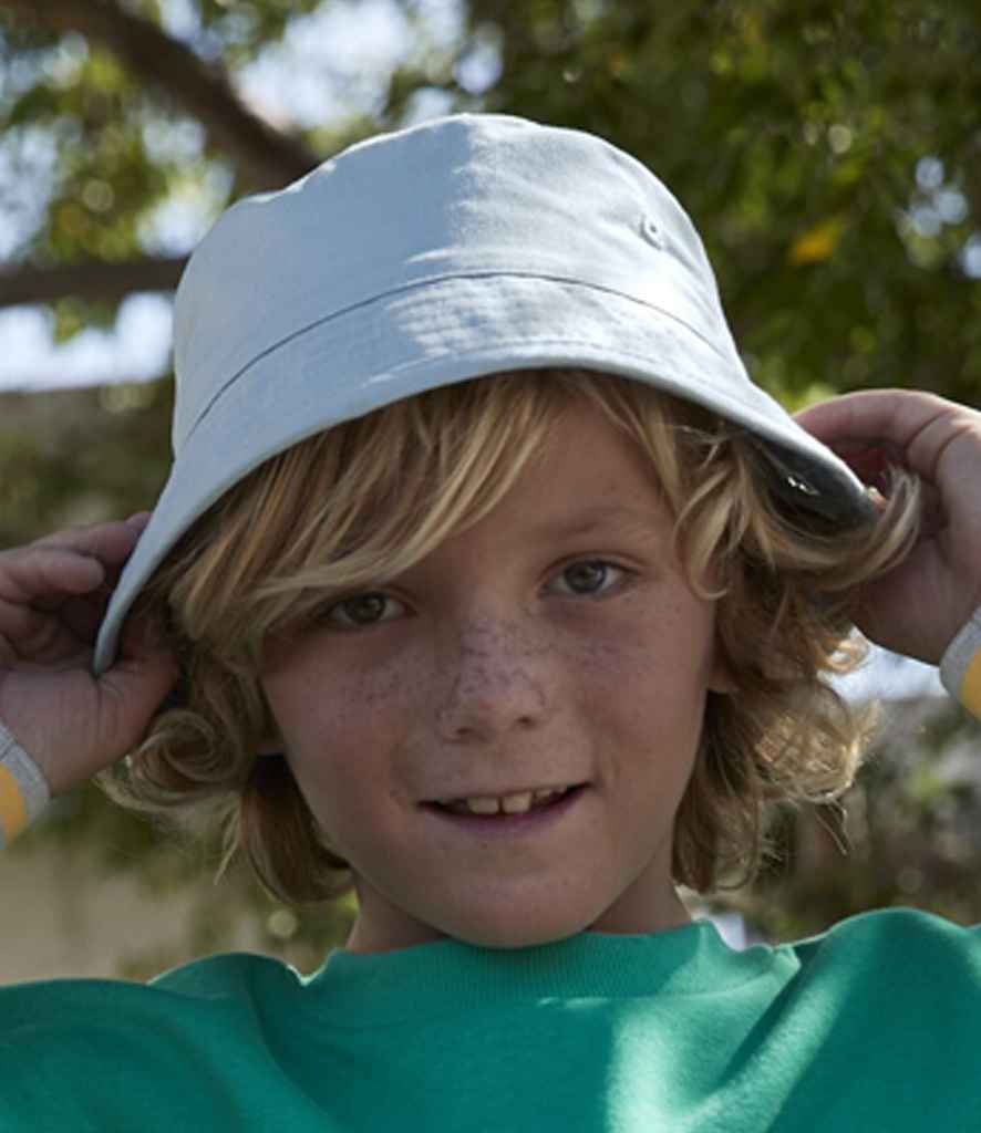 Beechfield BB90NB Kids Organic Cotton Bucket Hat in Powder Blue