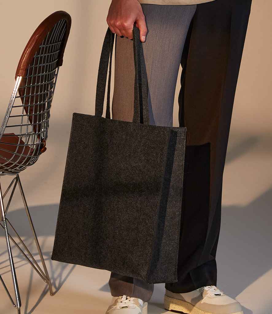 BagBase BG723 Felt Tote Bag in Charcoal Melange