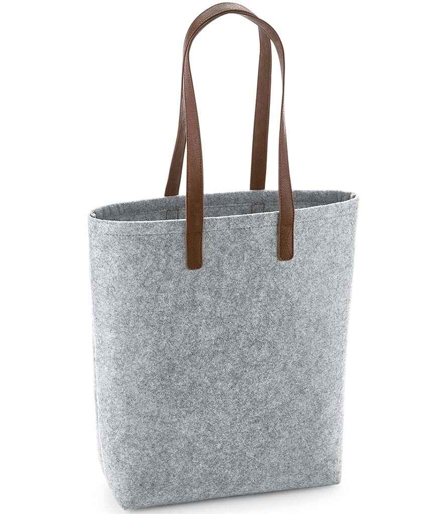 BagBase BG738 Premium Felt Tote Bag in Grey Melange