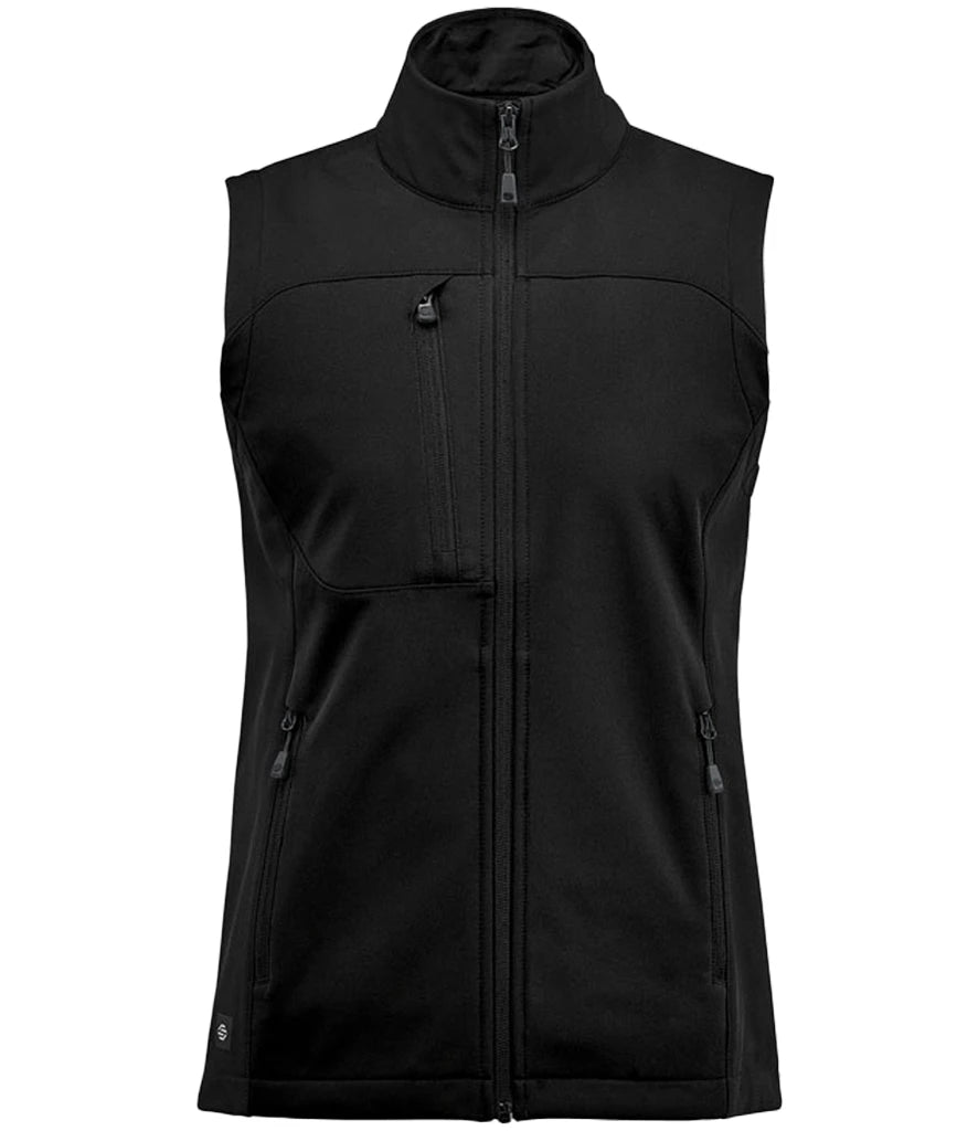 Stormtech BHV3W Stormtech Ladies Cascades Soft Shell Bodywarmer in Black/Black