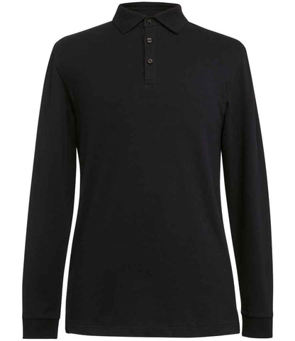 Brook Taverner BK615 Frederick Long Sleeve Polo Shirt in Black
