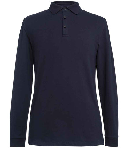Brook Taverner BK615 Frederick Long Sleeve Polo Shirt in Navy