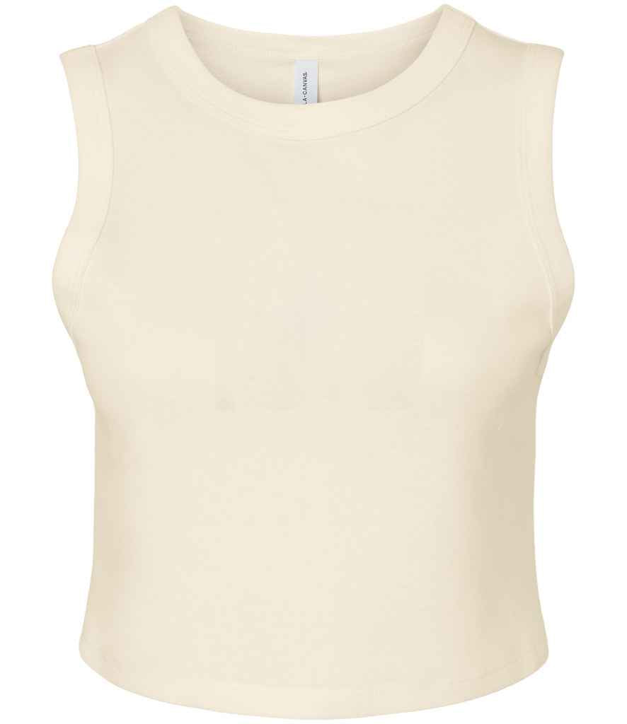 Bella+Canvas BL1013 Micro Rib Muscle Crop Tank Top in Solid Natural Blend