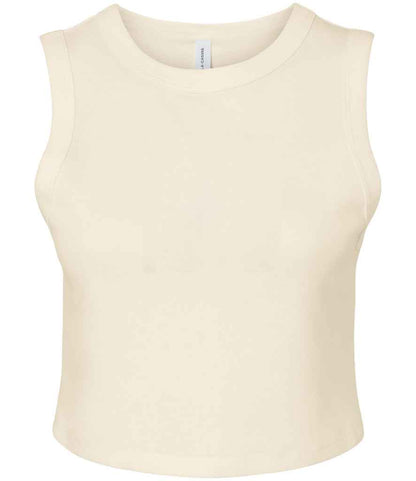 Bella+Canvas BL1013 Micro Rib Muscle Crop Tank Top in Solid Natural Blend